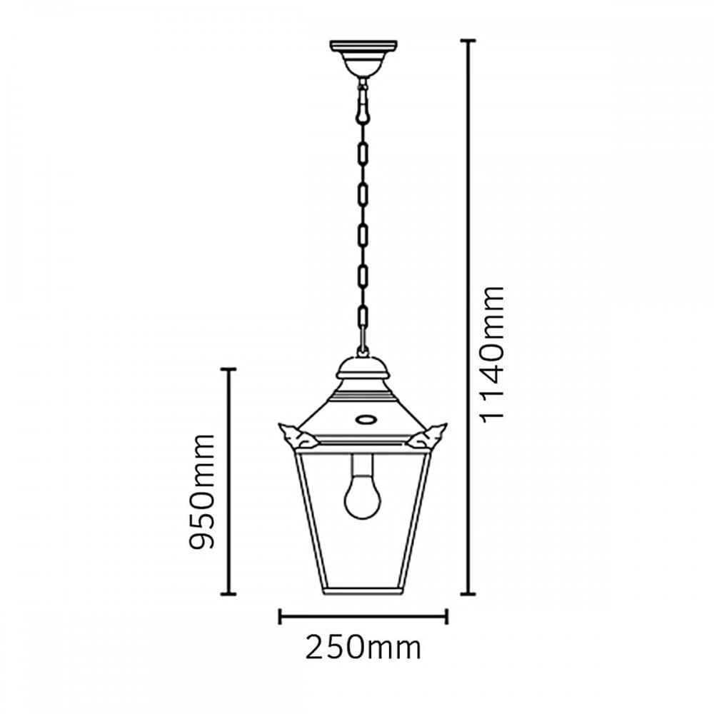 Norlys CS8-COPPER Chelsea 1 Light Chain Lantern Copper