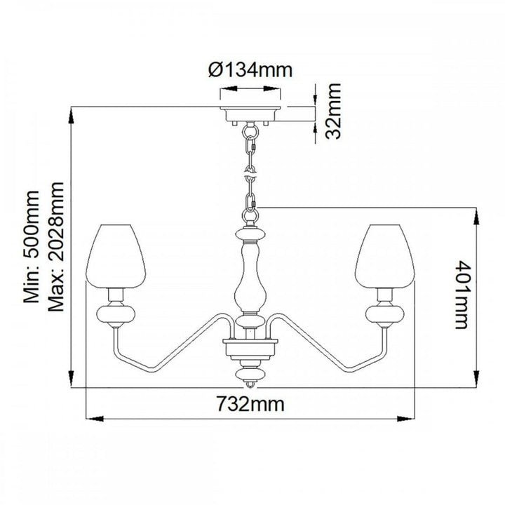 Elstead DL-ARMAND5-AB Armand 5 Light Chandelier Aged Brass Plated &amp; Charcoal Black Paint