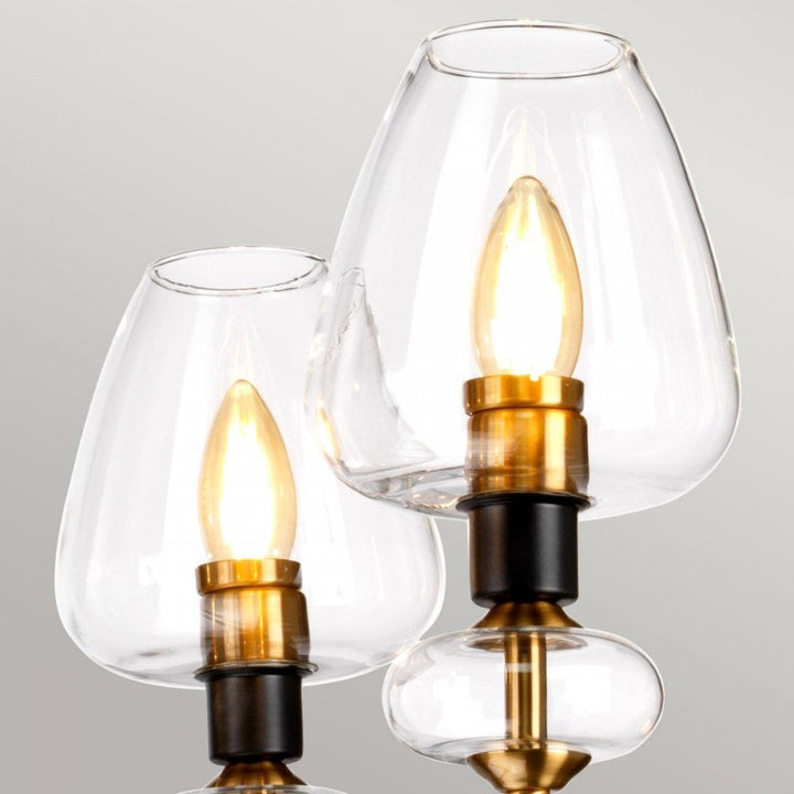 Elstead DL-ARMAND5-AB Armand 5 Light Chandelier Aged Brass Plated &amp; Charcoal Black Paint