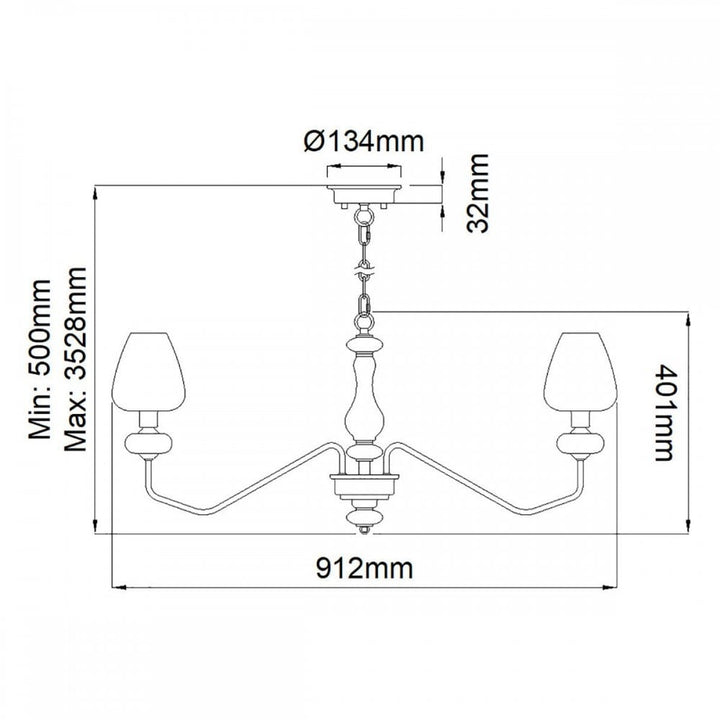 Elstead DL-ARMAND8-AB Armand 8 Light Chandelier Aged Brass Plated &amp; Charcoal Black Paint