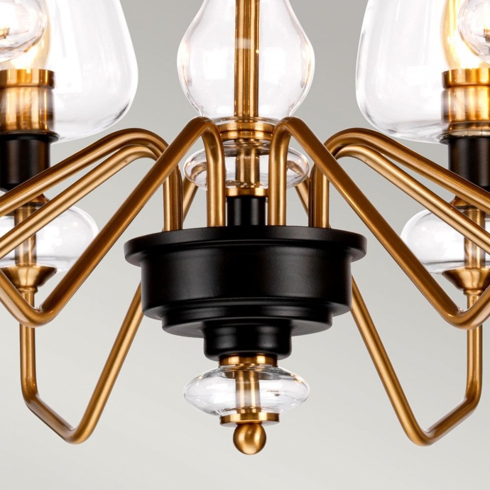 Elstead DL-ARMAND8-AB Armand 8 Light Chandelier Aged Brass Plated &amp; Charcoal Black Paint