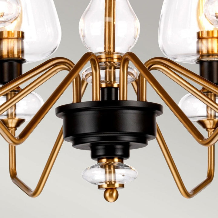 Elstead DL-ARMAND8-AB Armand 8 Light Chandelier Aged Brass Plated &amp; Charcoal Black Paint