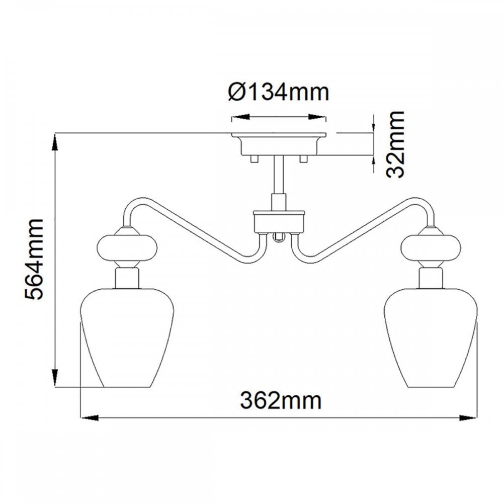Elstead DL-ARMAND-SF3-AB Armand 3 Light Semi-Flush Aged Brass Plated &amp; Charcoal Black Paint