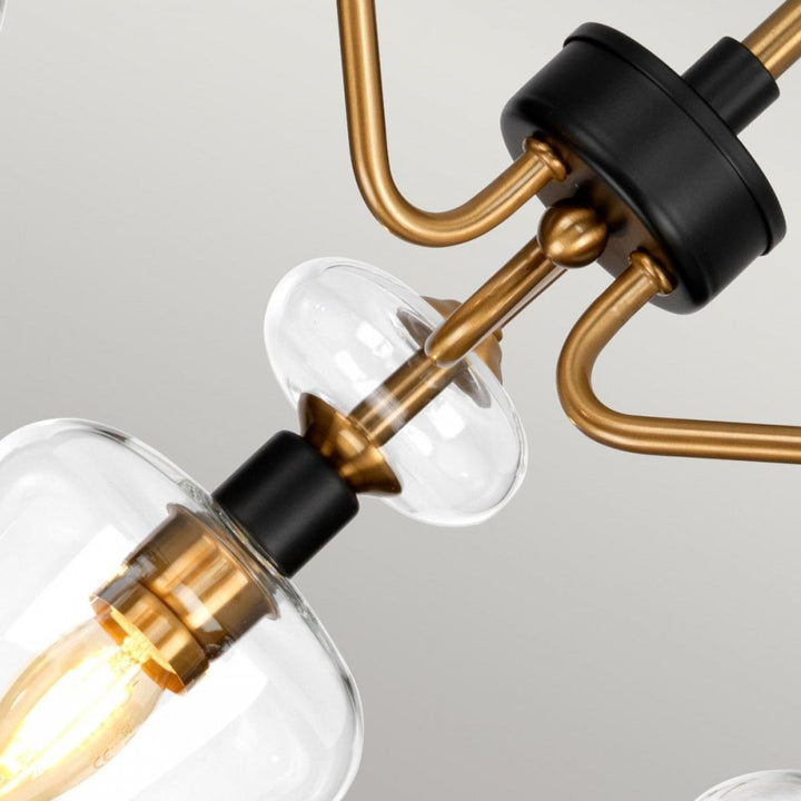 Elstead DL-ARMAND-SF3-AB Armand 3 Light Semi-Flush Aged Brass Plated &amp; Charcoal Black Paint