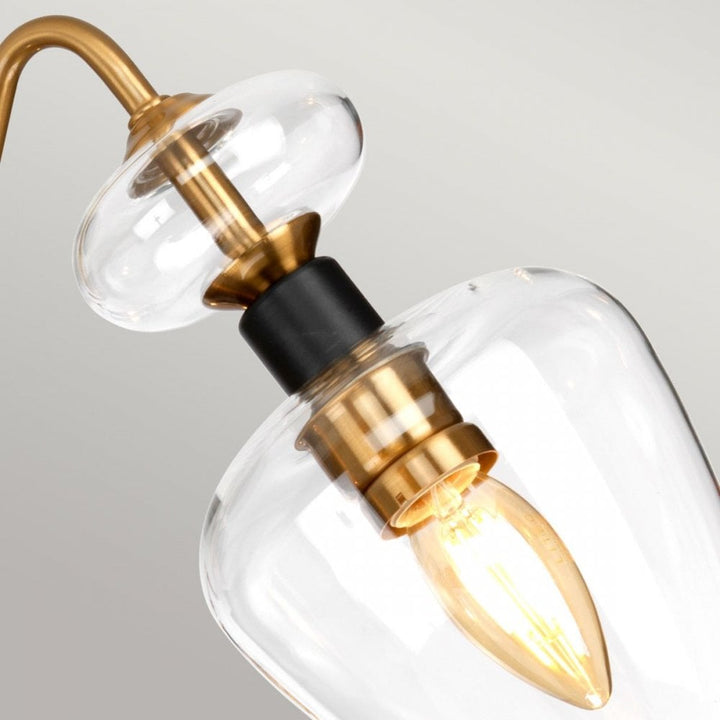 Elstead DL-ARMAND-SF3-AB Armand 3 Light Semi-Flush Aged Brass Plated &amp; Charcoal Black Paint