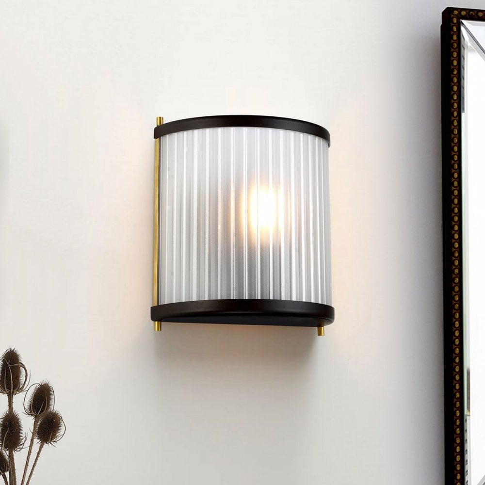 Elstead DL-CORONA1-BAB Corona 1 Light Wall Light Museum Bronze Dark Brown Painted/ Aged Brass