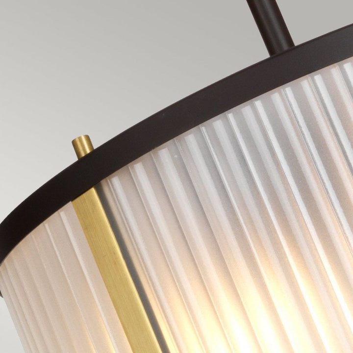 Elstead DL-CORONA-2P-BAB Corona 2 Light Pendant Museum Bronze Dark Brown Painted/ Aged Brass