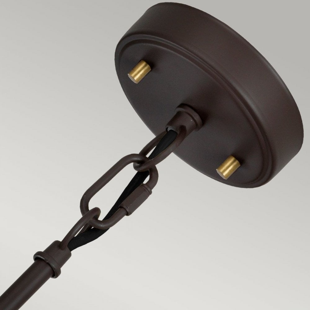 Elstead DL-CORONA-2P-BAB Corona 2 Light Pendant Museum Bronze Dark Brown Painted/ Aged Brass