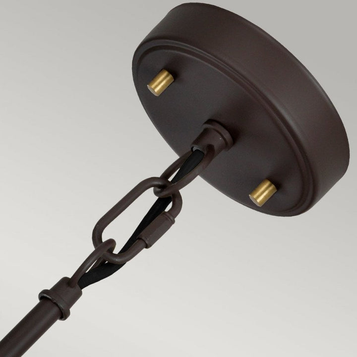 Elstead DL-CORONA-2P-BAB Corona 2 Light Pendant Museum Bronze Dark Brown Painted/ Aged Brass
