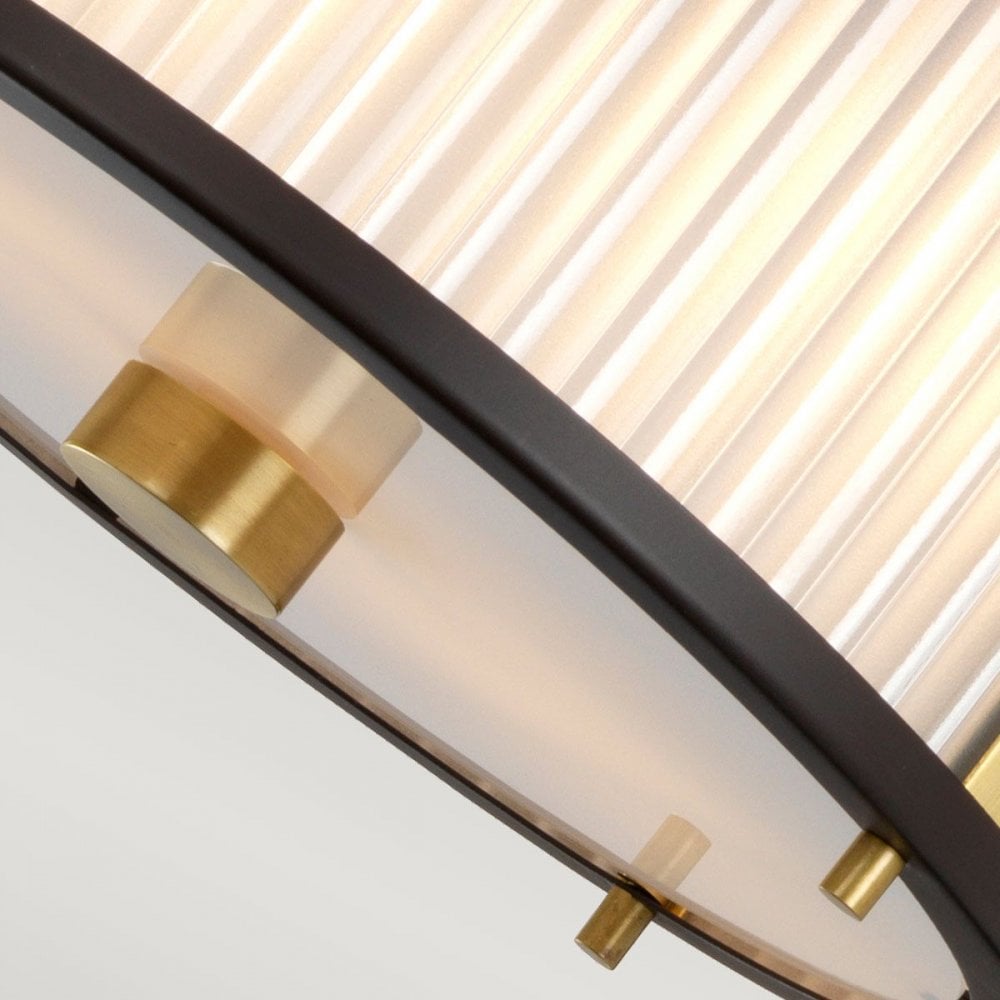 Elstead DL-CORONA-2P-BAB Corona 2 Light Pendant Museum Bronze Dark Brown Painted/ Aged Brass