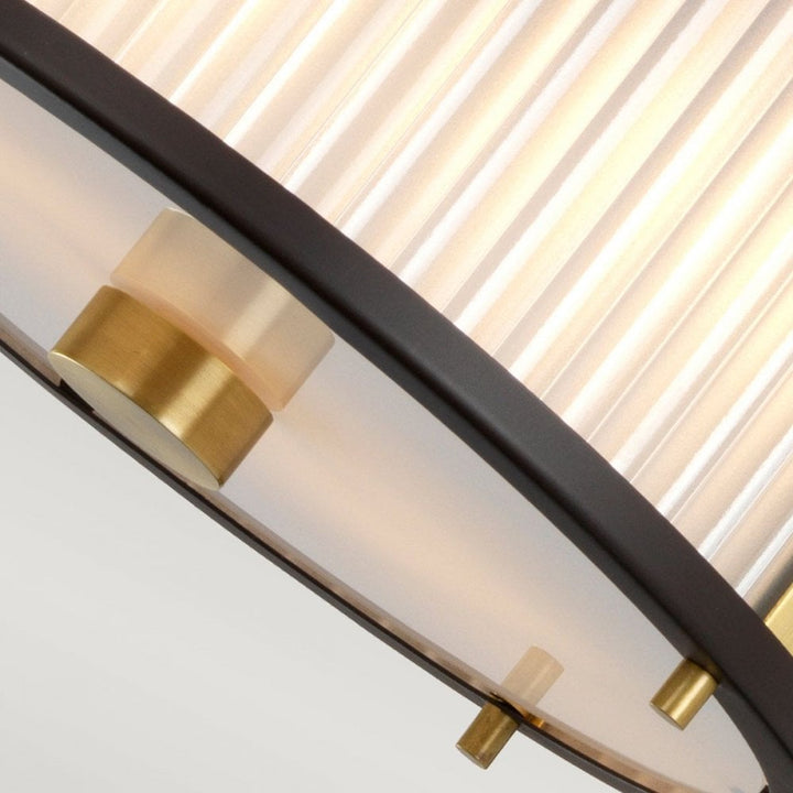 Elstead DL-CORONA-2P-BAB Corona 2 Light Pendant Museum Bronze Dark Brown Painted/ Aged Brass