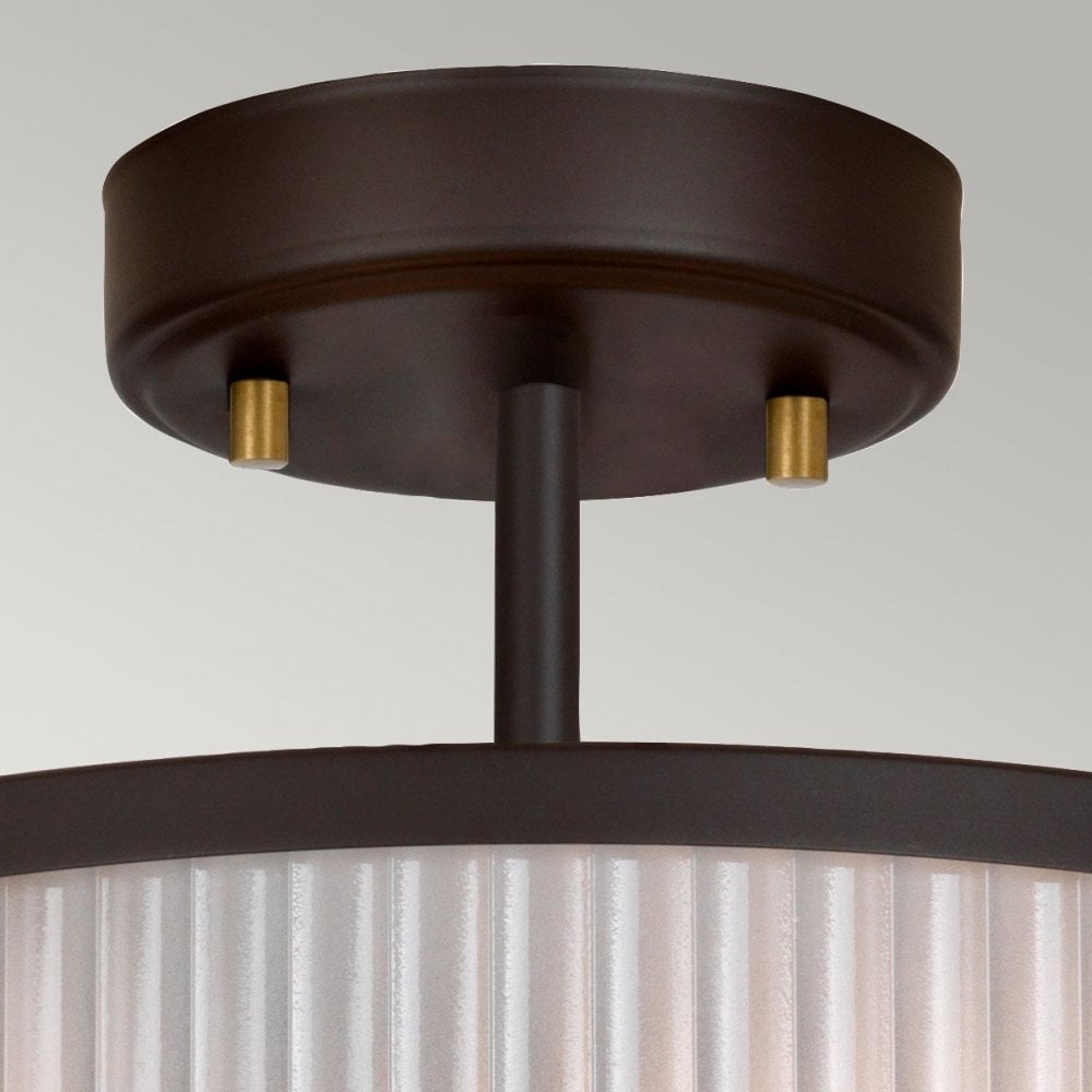 Elstead DL-CORONA-2P-BAB Corona 2 Light Pendant Museum Bronze Dark Brown Painted/ Aged Brass