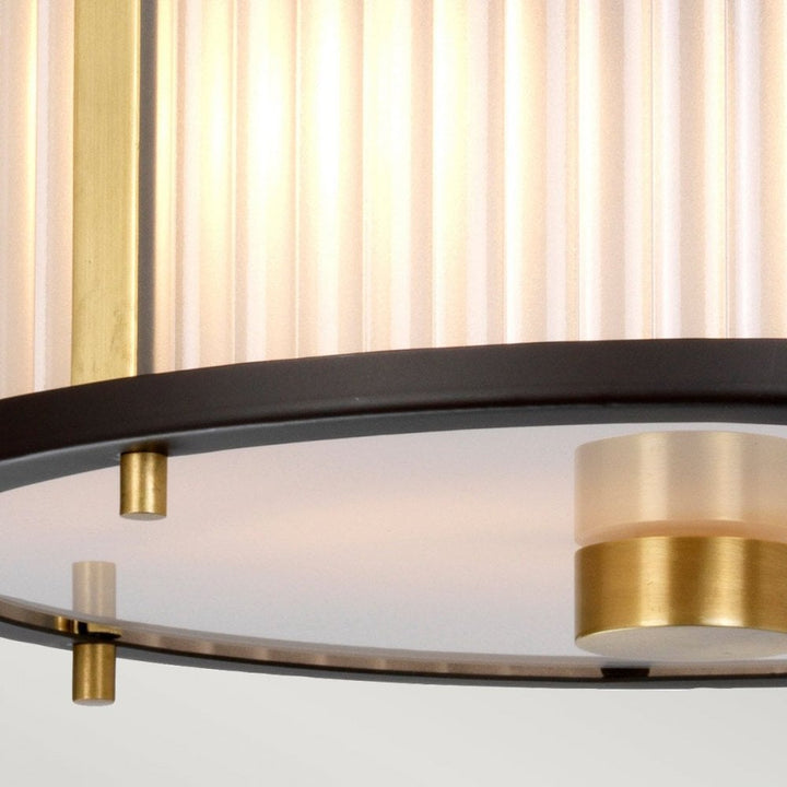 Elstead DL-CORONA-2P-BAB Corona 2 Light Pendant Museum Bronze Dark Brown Painted/ Aged Brass