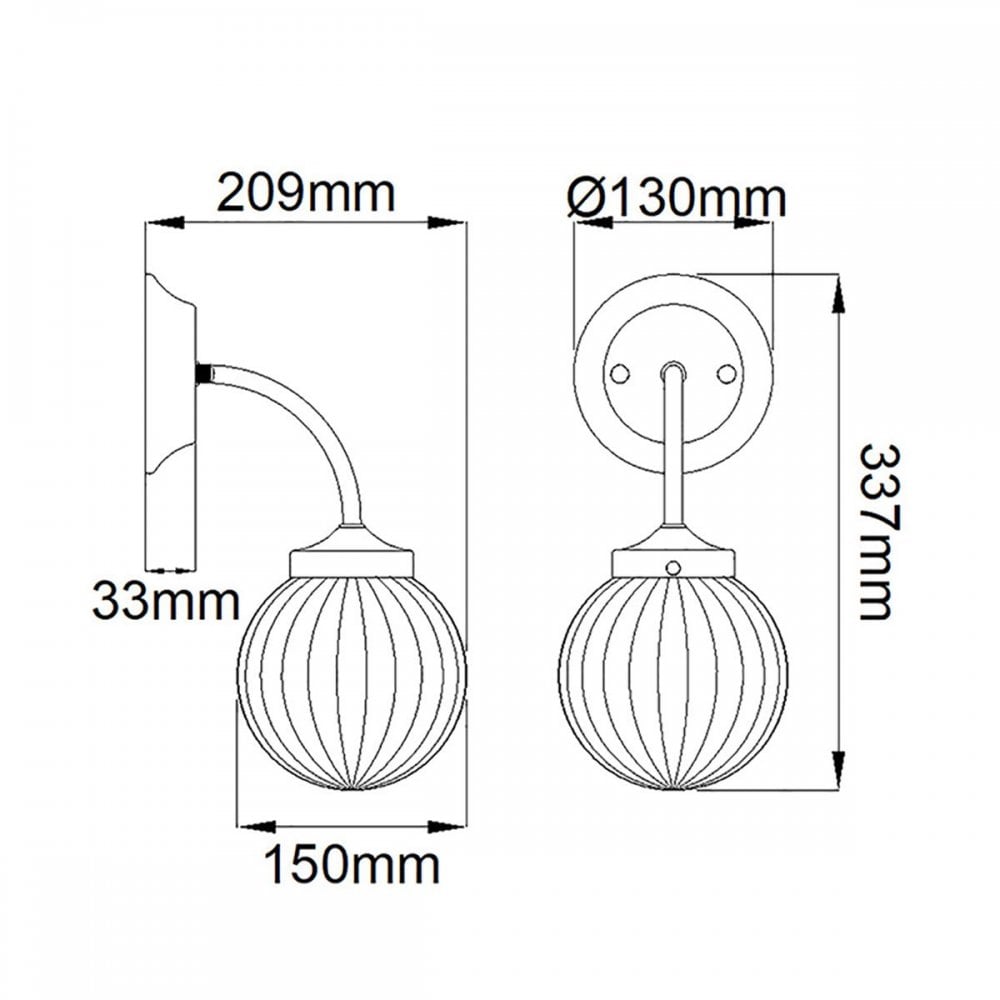 Elstead DL-COSMOS1 Cosmos 1 Light Wall Light Cream Painted and Aged Brass