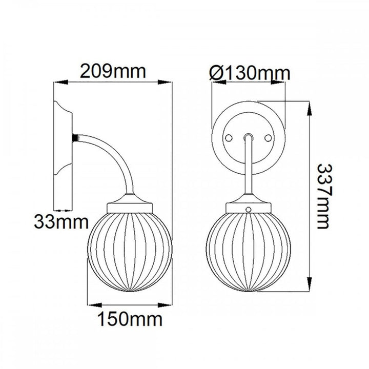 Elstead DL-COSMOS1 Cosmos 1 Light Wall Light Cream Painted and Aged Brass