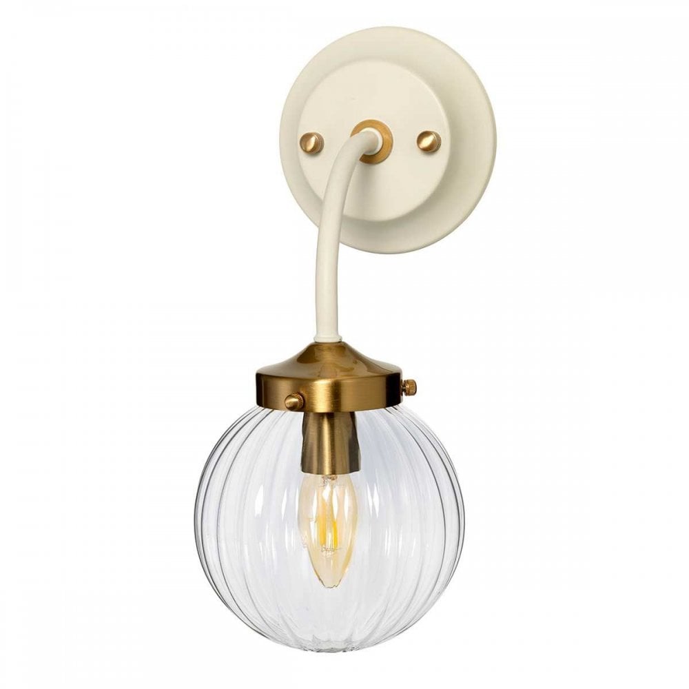Elstead DL-COSMOS1 Cosmos 1 Light Wall Light Cream Painted and Aged Brass