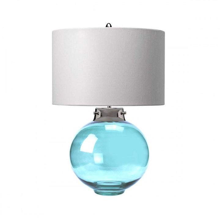 Elstead DL-KARA-TL-BLUE Kara Table Lamp - Blue Polished Nickel - Blue Glass
