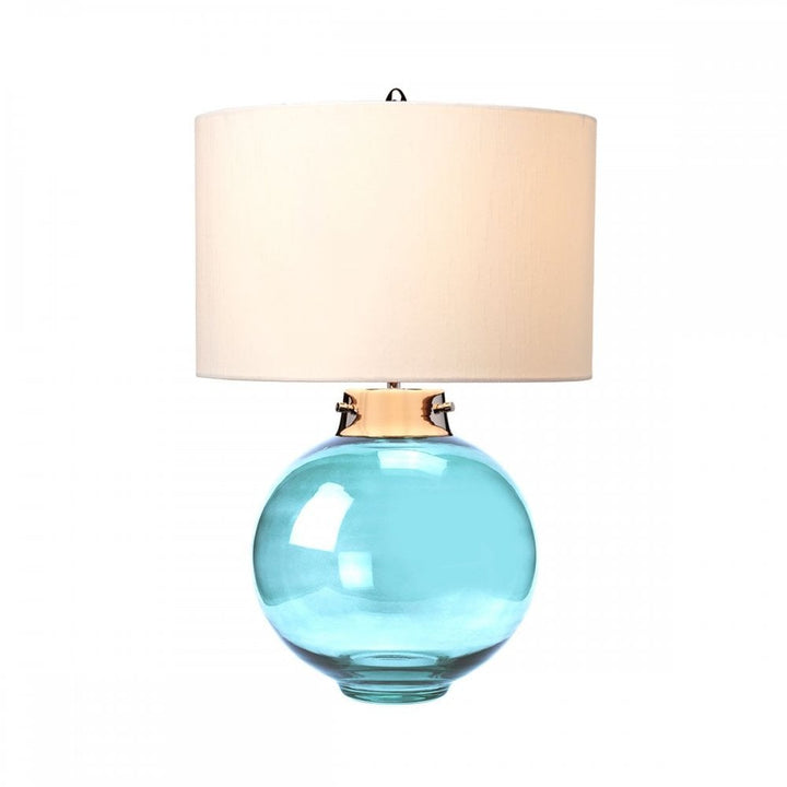 Elstead DL-KARA-TL-BLUE Kara Table Lamp - Blue Polished Nickel - Blue Glass