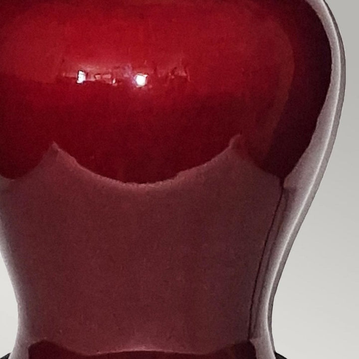 Elstead DL-MAJIN-SMALL-TL-OXB Majin Oxblood Red Jar 1 Light Table Lamp with Polycotton shade Oxblood