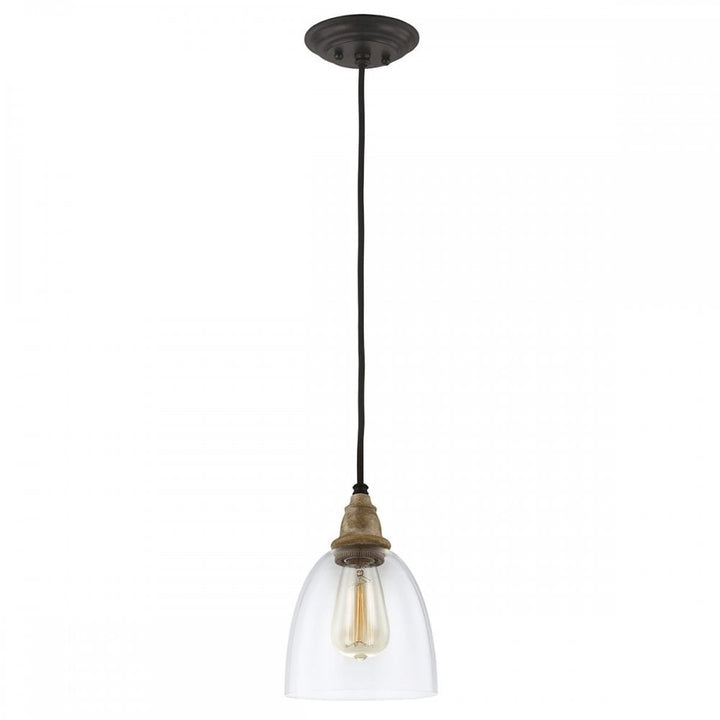 Feiss DL-MATRIMONIO1MP Matrimonio 1 Light Mini Pendant Driftwood / Dark Weathered Zinc