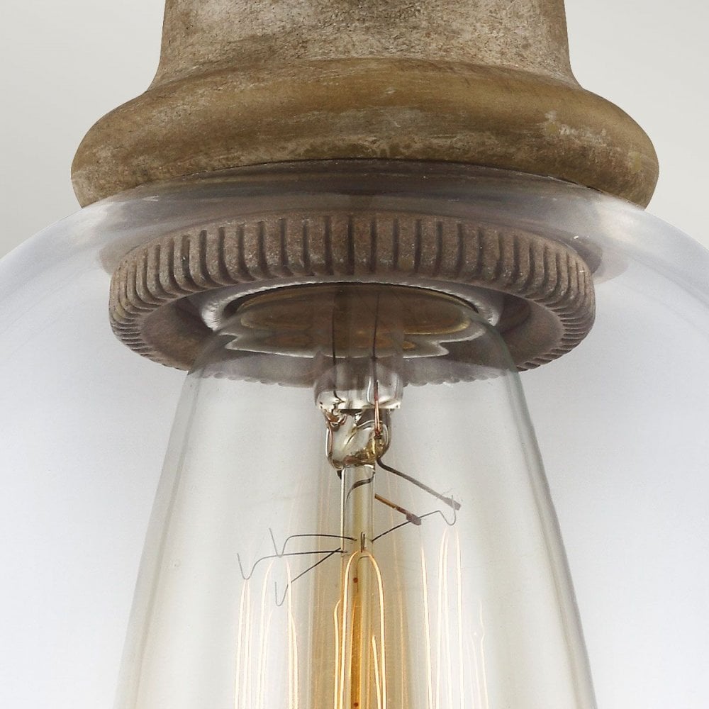 Feiss DL-MATRIMONIO1MP Matrimonio 1 Light Mini Pendant Driftwood / Dark Weathered Zinc