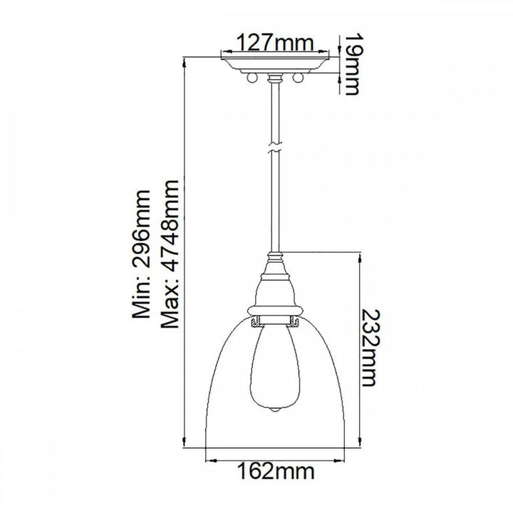 Feiss DL-MATRIMONIO-1P Matrimonio 1 Light Pendant Driftwood / Dark Weathered Zinc