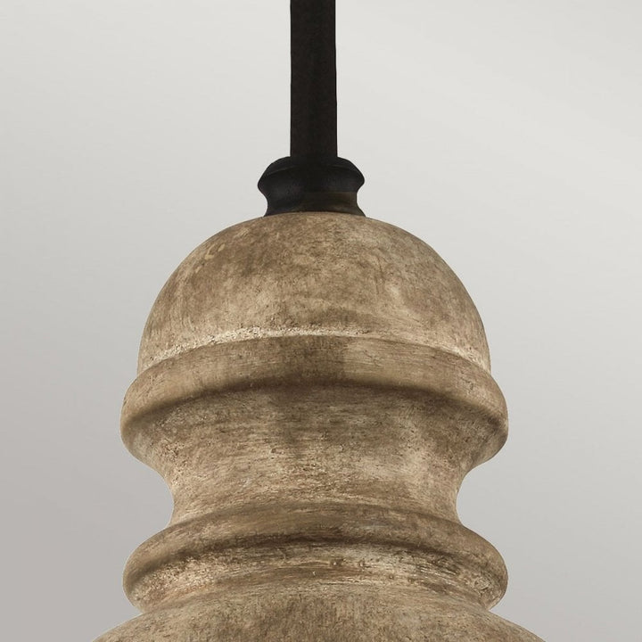 Feiss DL-MATRIMONIO-1P Matrimonio 1 Light Pendant Driftwood / Dark Weathered Zinc