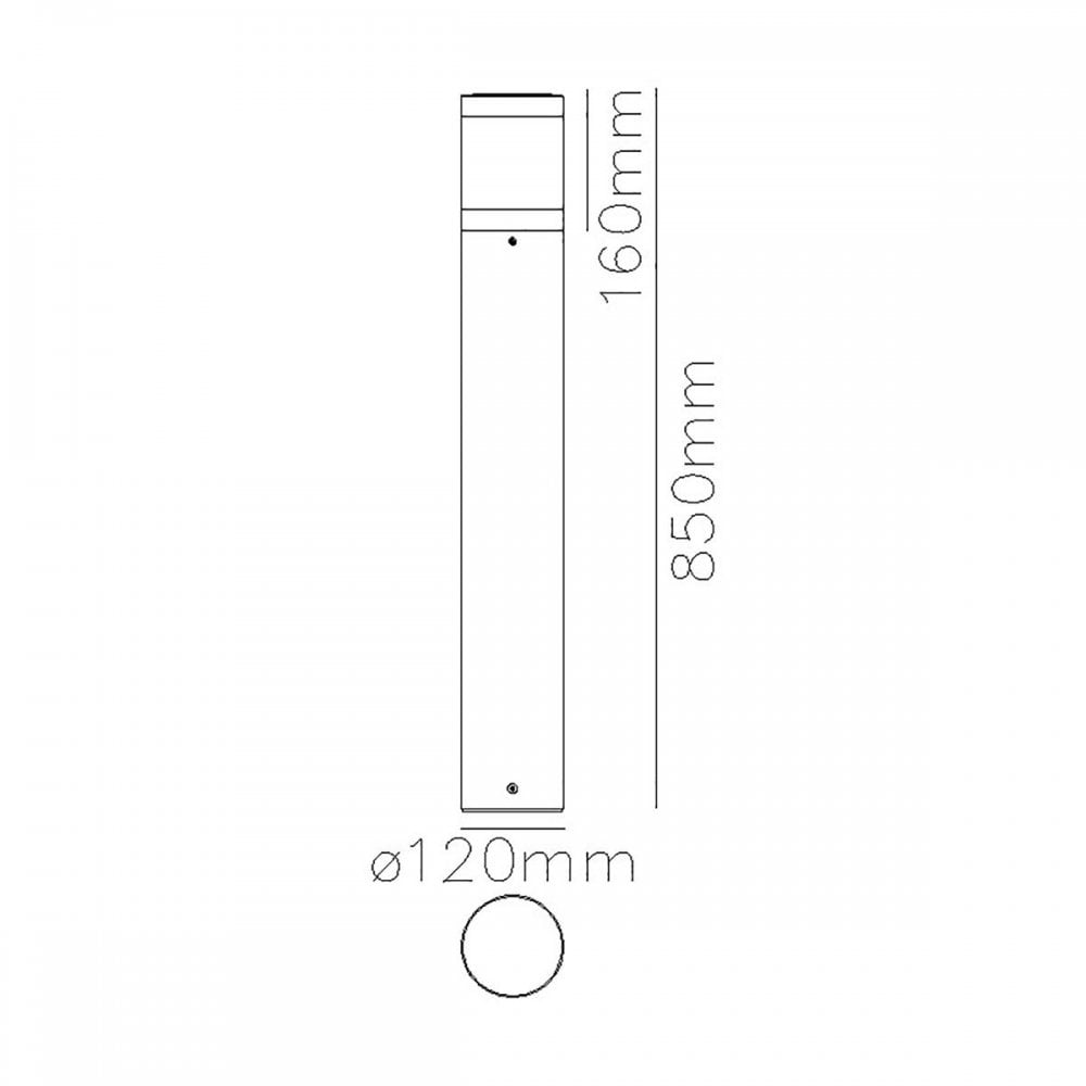 Norlys EGSUND-MINI-L-GR Egersund LED Tall Bollard Graphite