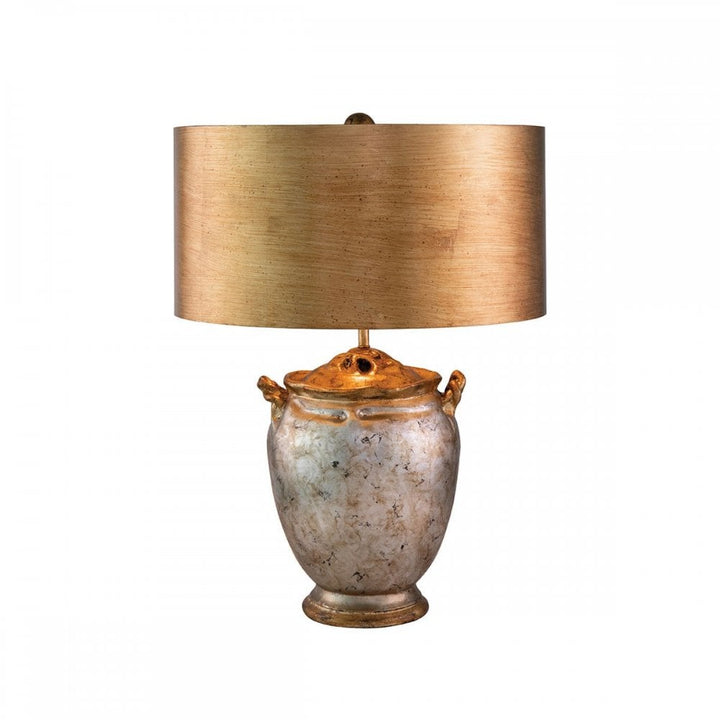 Flambeau FB-JACKSON-TL Jackson 1lt Table Lamp - Antiqued Silver with Gold Leaf Accents