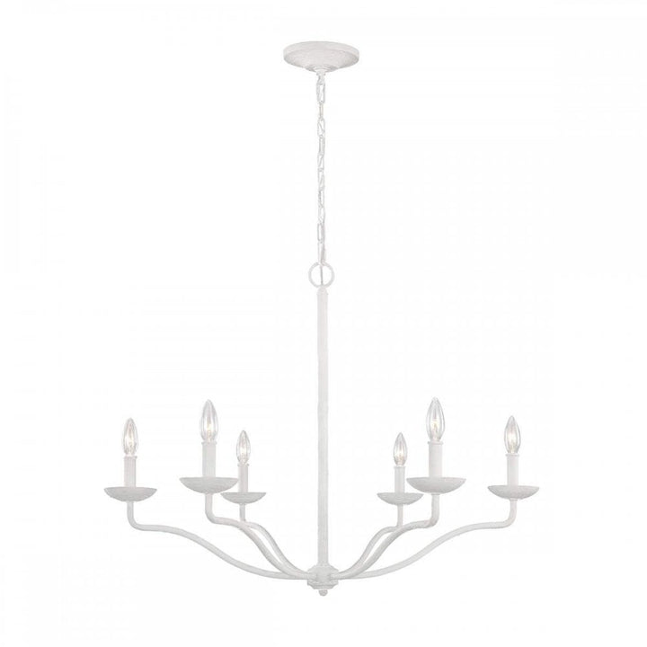 Feiss FE-ANNIE6-PSW Annie 6 Light Chandelier Textured Plaster White