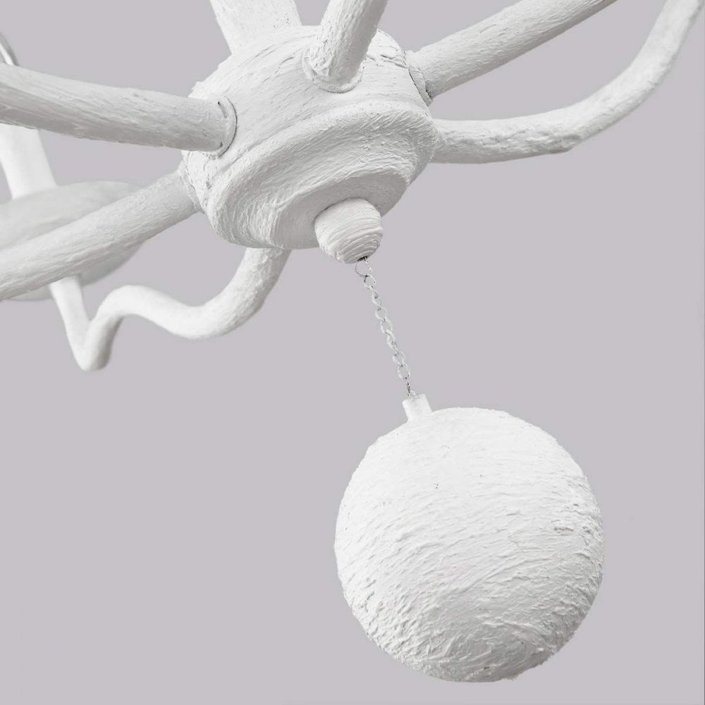 Feiss FE-ANNIE6-PSW Annie 6 Light Chandelier Textured Plaster White