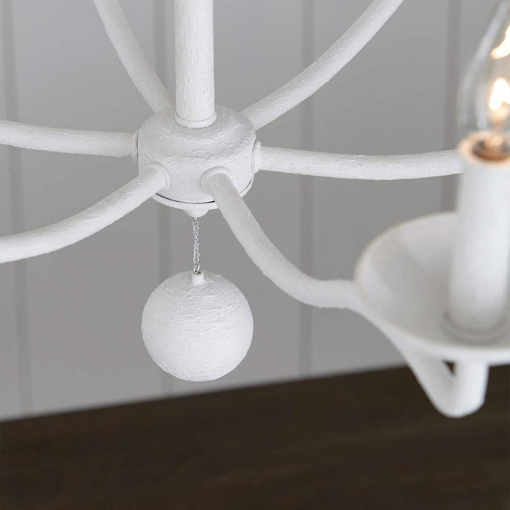 Feiss FE-ANNIE6-PSW Annie 6 Light Chandelier Textured Plaster White