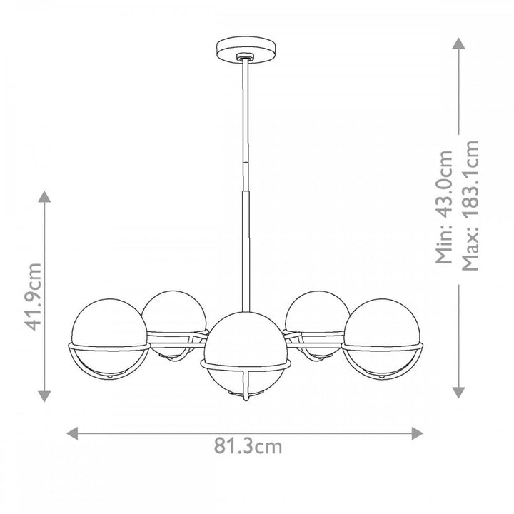 Feiss FE-APOLLO5-BB Apollo 5 Light Chandelier Burnished Brass