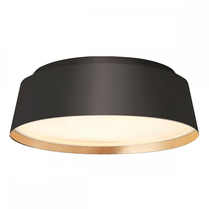 Feiss FE-ASHER-3F-MB Asher 3 Light Flush Light Midnight Black &amp; Gold