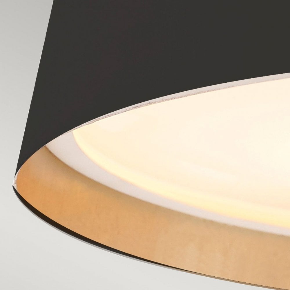 Feiss FE-ASHER-3F-MB Asher 3 Light Flush Light Midnight Black &amp; Gold