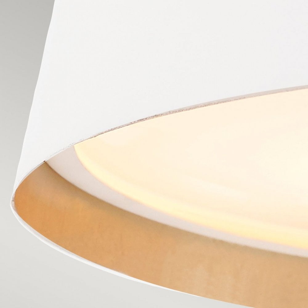 Feiss FE-ASHER-3F-WHT Asher 3 Light Flush Light Matte White &amp; Gold