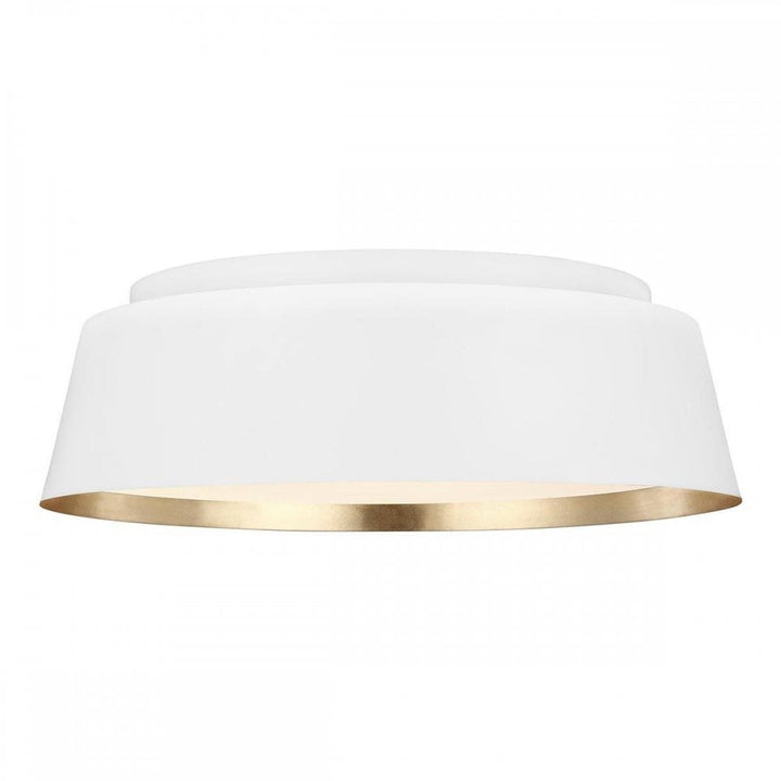Feiss FE-ASHER-3F-WHT Asher 3 Light Flush Light Matte White &amp; Gold