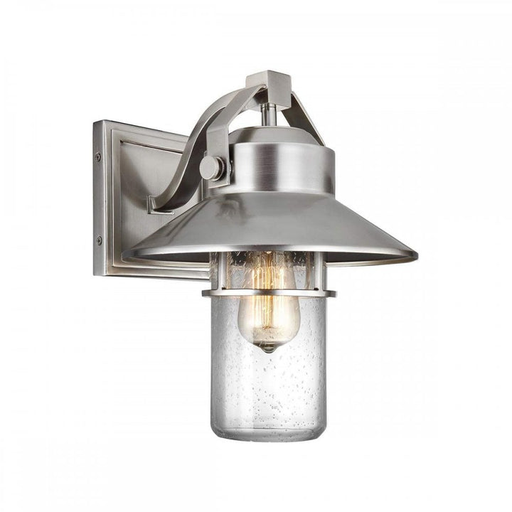 Feiss FE-BOYNTON2-M Boynton 1 Light Medium Wall Lantern Painted Brushed Steel