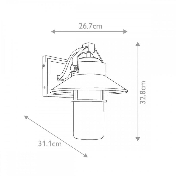Feiss FE-BOYNTON2-M Boynton 1 Light Medium Wall Lantern Painted Brushed Steel