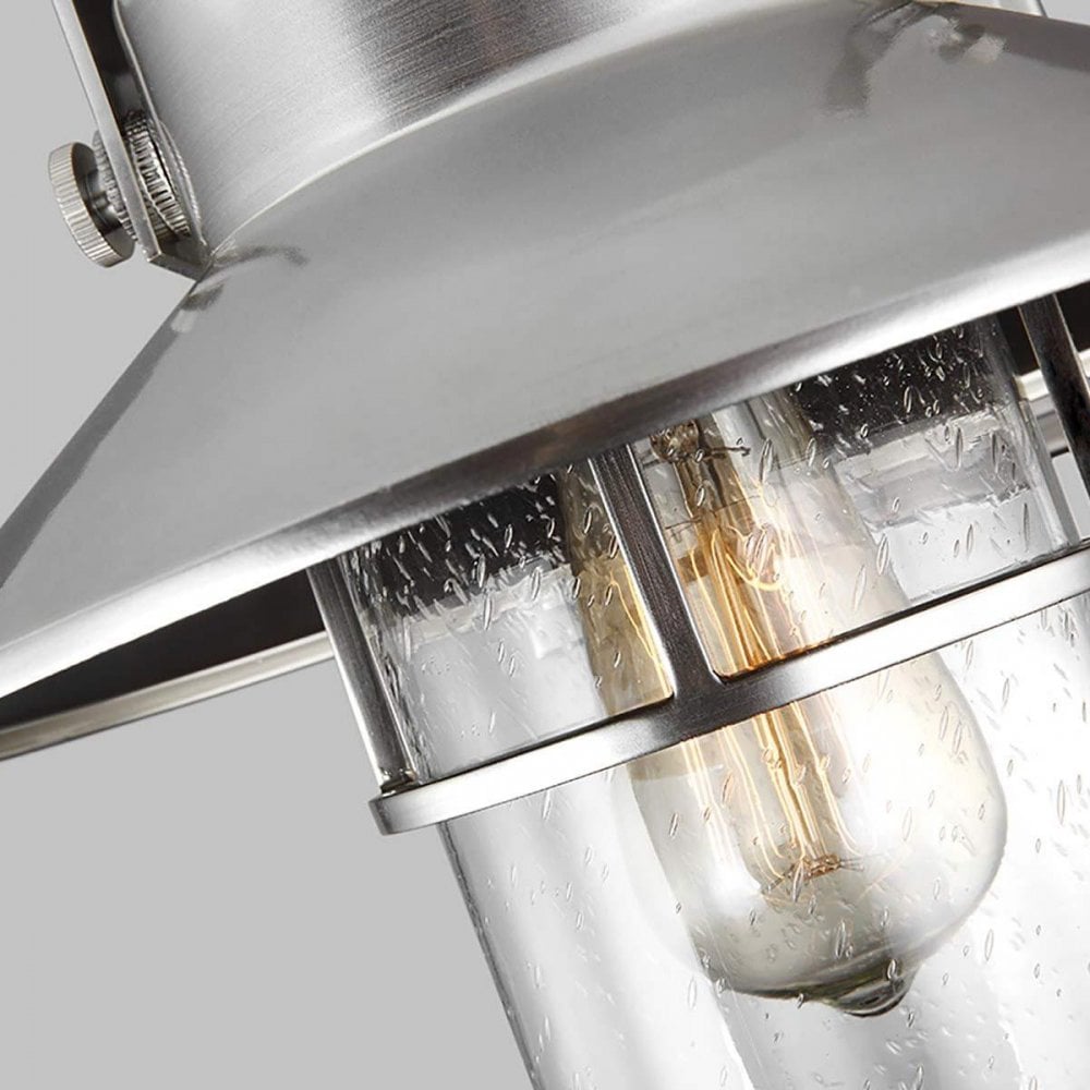 Feiss FE-BOYNTON2-M Boynton 1 Light Medium Wall Lantern Painted Brushed Steel