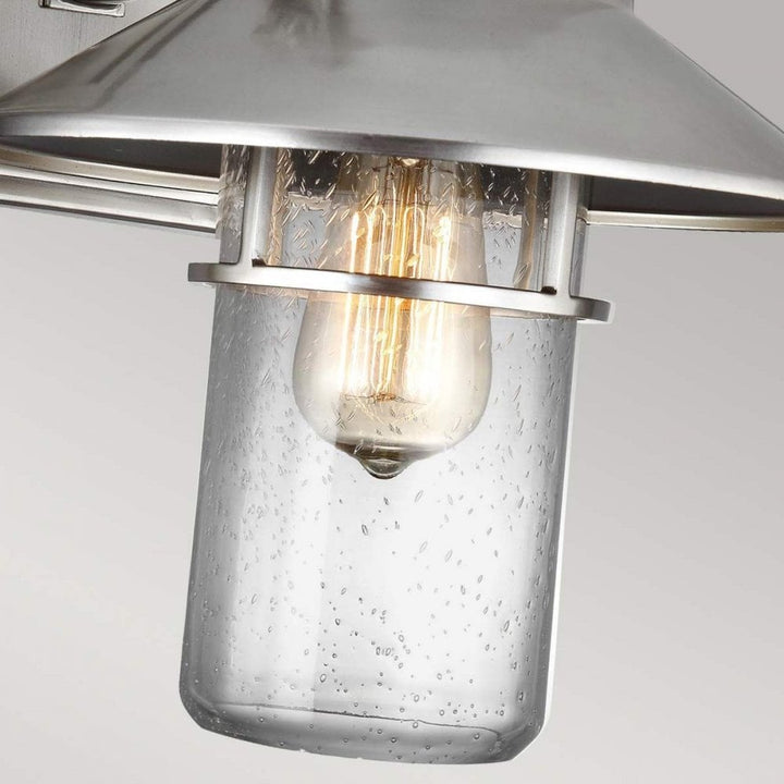 Feiss FE-BOYNTON2-M Boynton 1 Light Medium Wall Lantern Painted Brushed Steel
