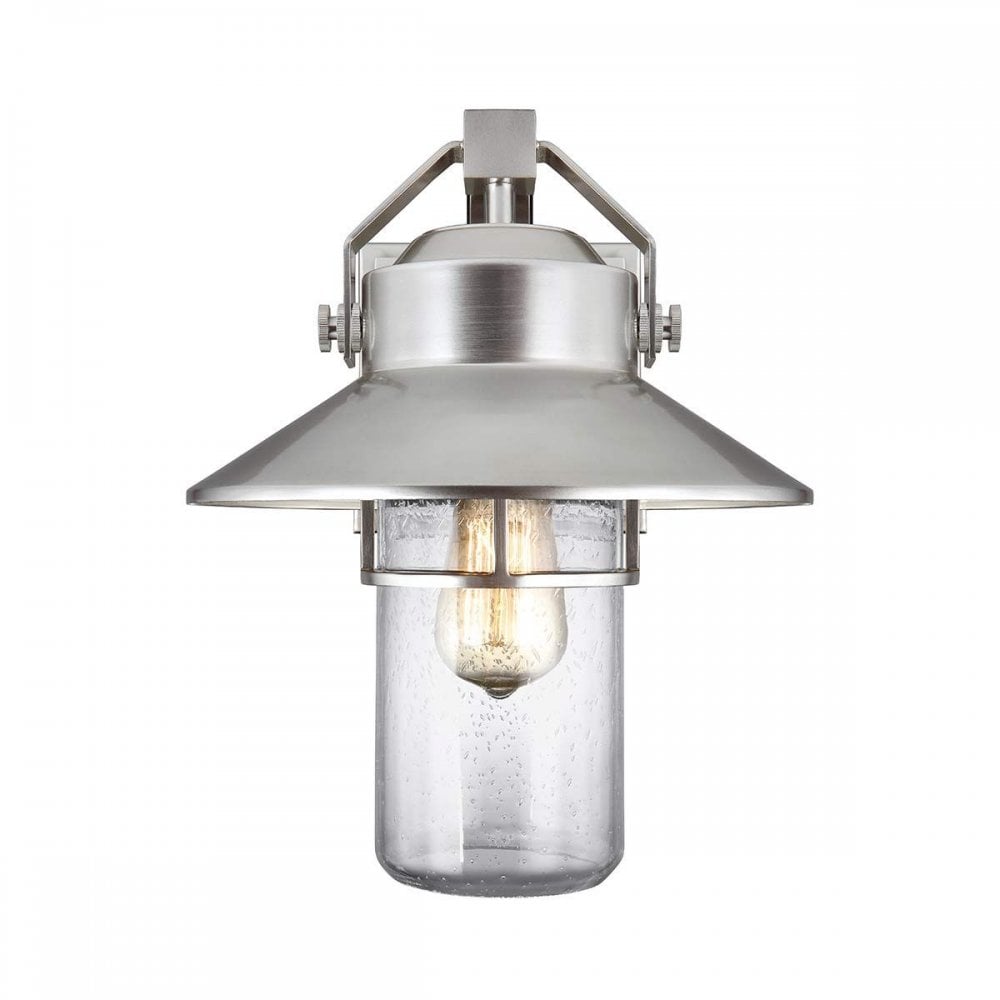 Feiss FE-BOYNTON2-M Boynton 1 Light Medium Wall Lantern Painted Brushed Steel