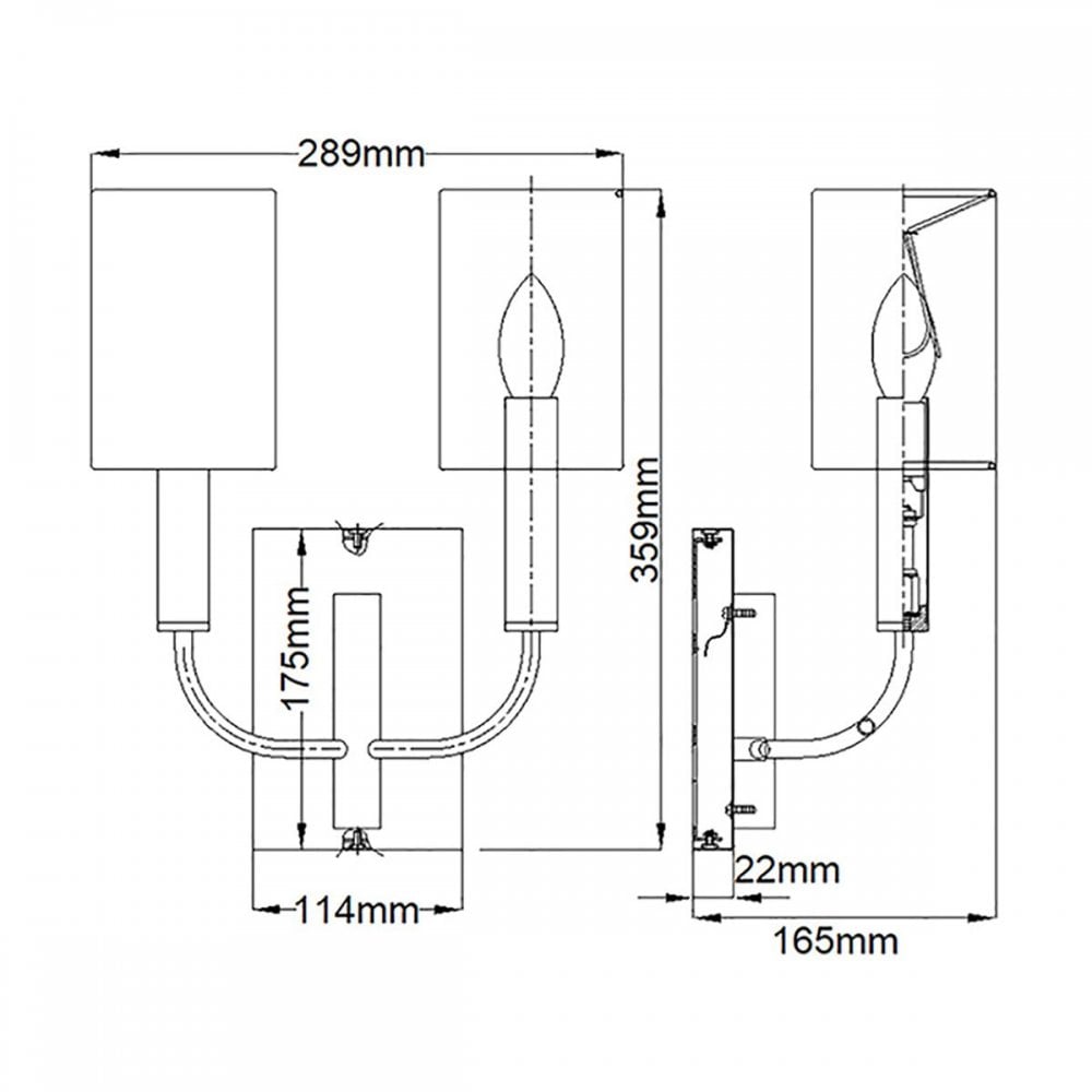 Feiss FE-BRIANNA2-PN Brianna 2 Light Wall Light Polished Nickel