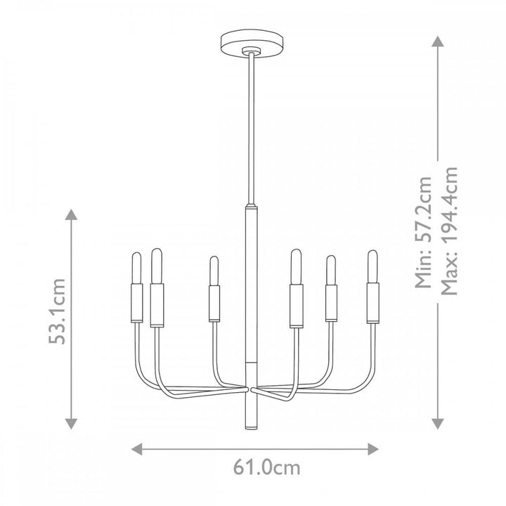 Feiss FE-BRIANNA6-PN Brianna 6 lt Chandelier Polished Nickel