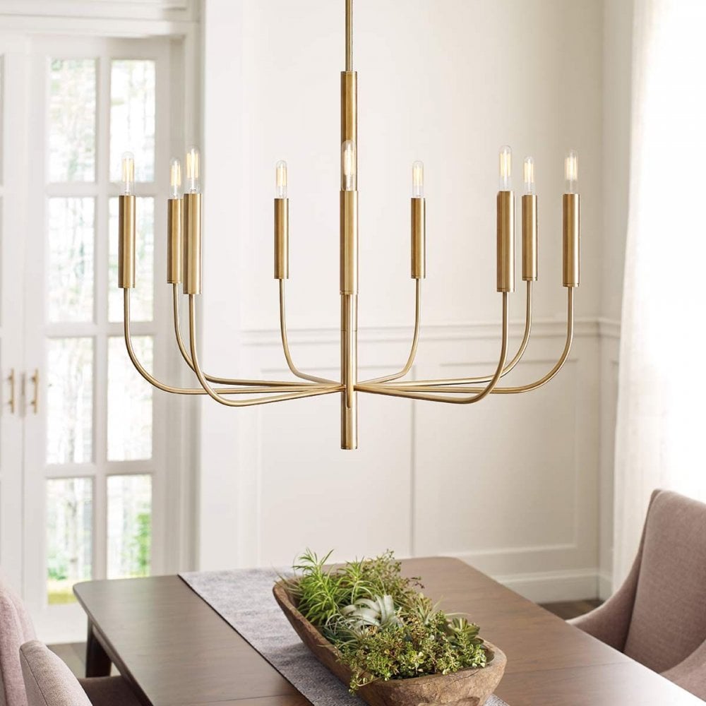 Feiss FE-BRIANNA9-BB Brianna 9 Light Chandelier Burnished Brass