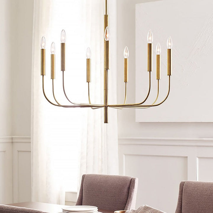 Feiss FE-BRIANNA9-BB Brianna 9 Light Chandelier Burnished Brass
