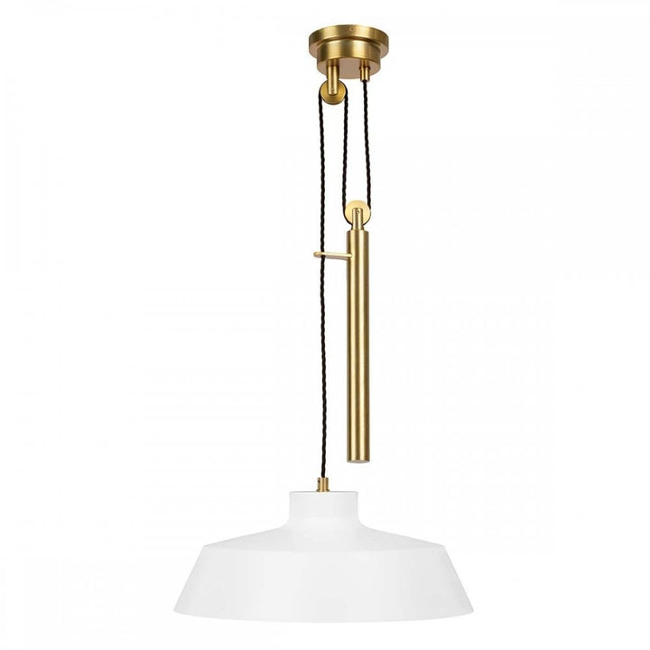 Feiss FE-CANDOR-P Candor 1 Light Pendant Matte White and Brass