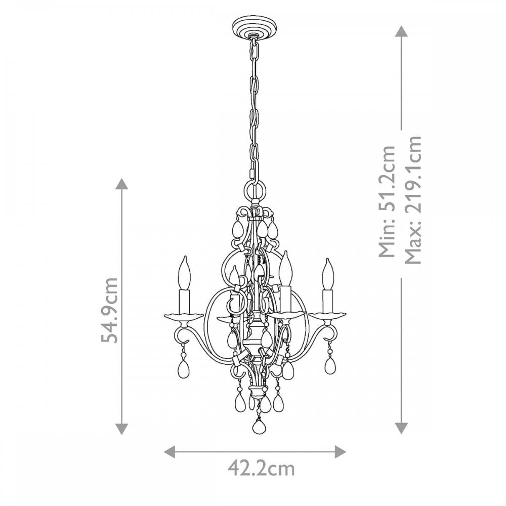 Feiss FE-CHATEAU4 Chateau 4 Light Chandelier Mocha Bronze