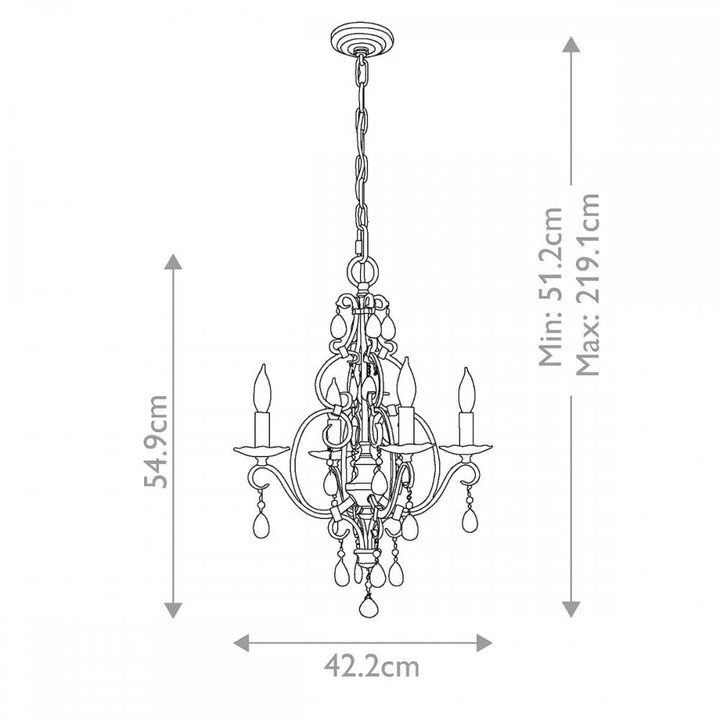 Feiss FE-CHATEAU4 Chateau 4 Light Chandelier Mocha Bronze