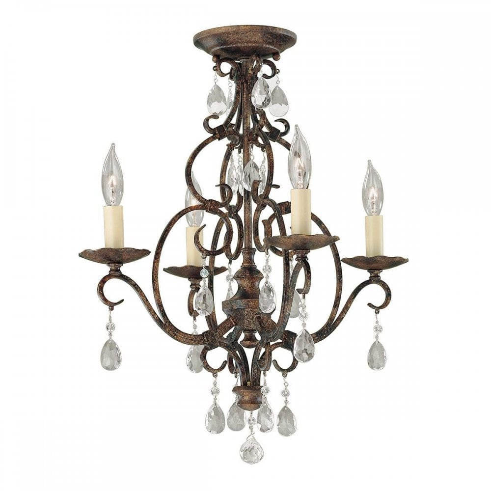 Feiss FE-CHATEAU4 Chateau 4 Light Chandelier Mocha Bronze